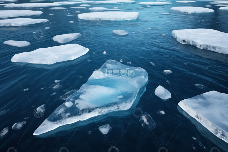 高清大图下载【趣麦麦图】北极海洋漂浮的冰块