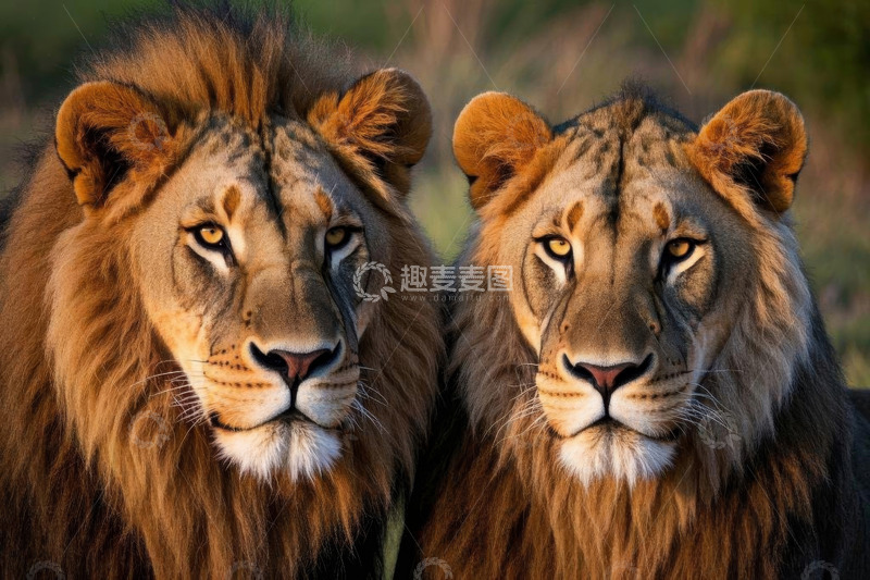高清大图下载【趣麦麦图】双雄狮特写