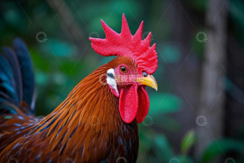 高清大图下载【趣麦麦图】特写公鸡头部