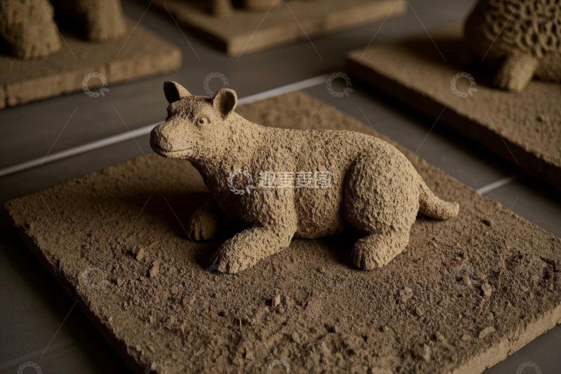 高清大图下载【趣麦麦图】动物形状的陶艺作品特写