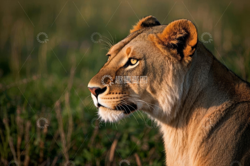 高清大图下载【趣麦麦图】草原上的母狮侧面特写