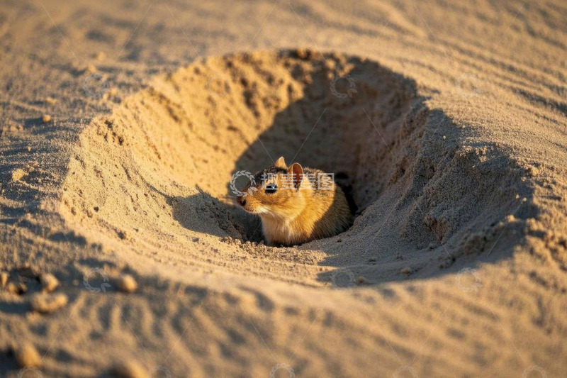 高清大图下载【趣麦麦图】沙坑中的小松鼠