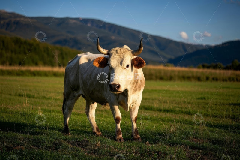 高清大图下载【趣麦麦图】草原上站立的牛