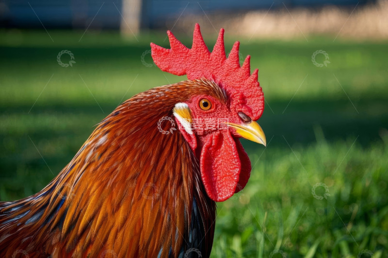 高清大图下载【趣麦麦图】公鸡特写近景