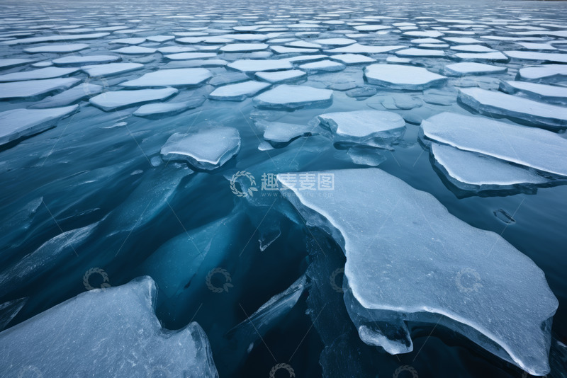 高清大图下载【趣麦麦图】海洋上漂浮的碎冰块
