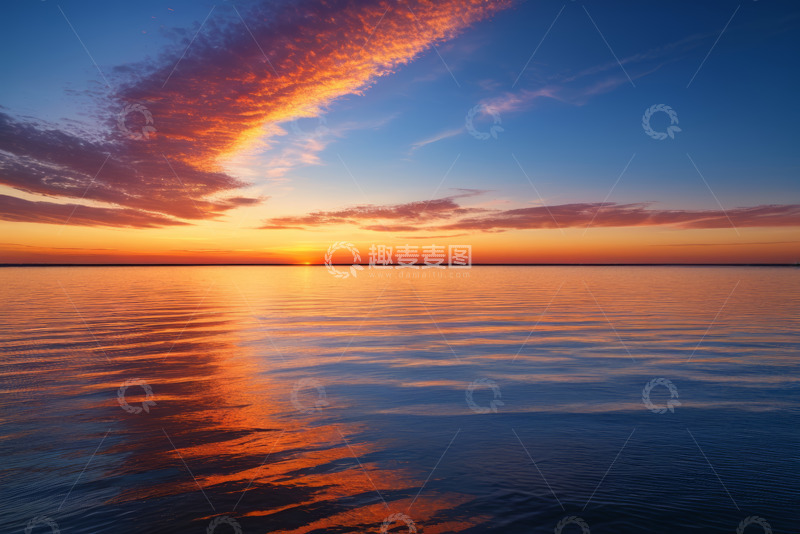 高清大图下载【趣麦麦图】海面日落天空美景