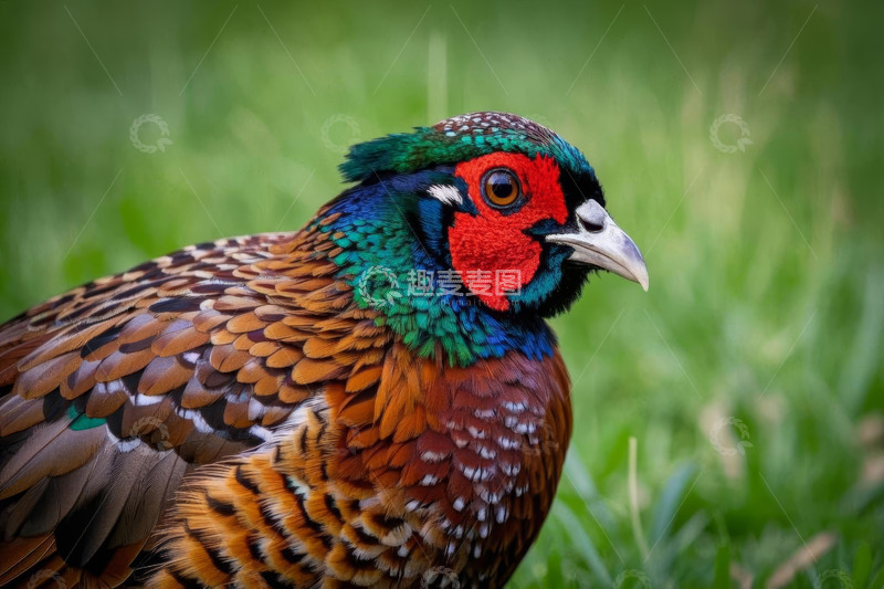 高清大图下载【趣麦麦图】彩色野鸡特写素材