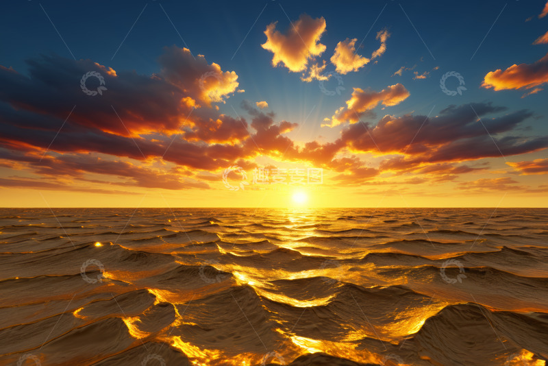 高清大图下载【趣麦麦图】海上日出壮丽景观