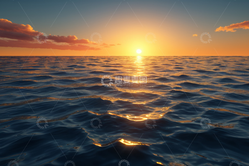 高清大图下载【趣麦麦图】海上日出全景