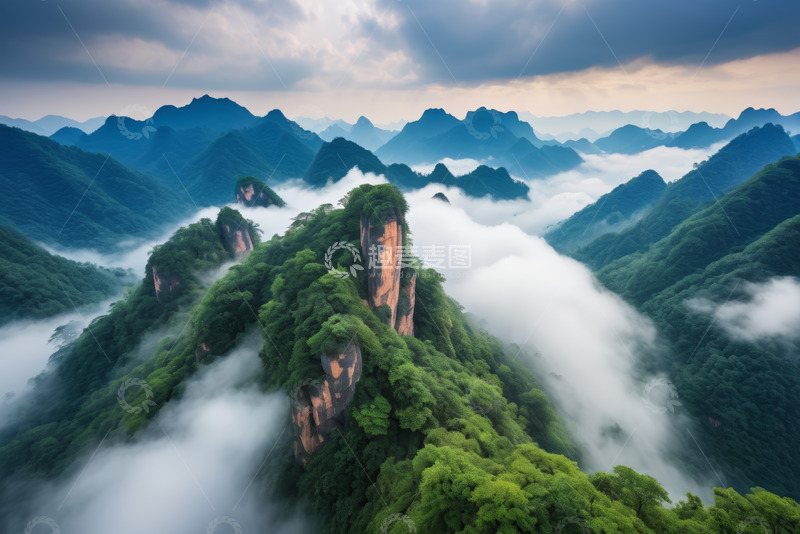 高清大图下载【趣麦麦图】山间云海自然风光