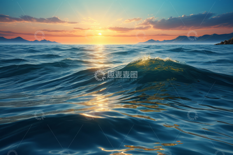 高清大图下载【趣麦麦图】海上日出自然风光