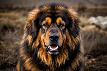 毛发蓬松的藏獒近景