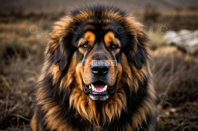 高清大图下载【趣麦麦图】毛发蓬松的藏獒近景