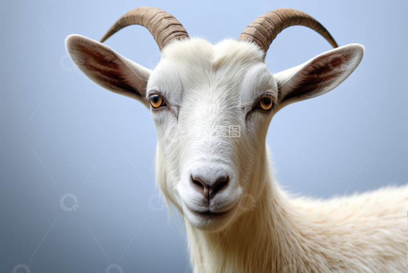 高清大图下载【趣麦麦图】白色山羊特写