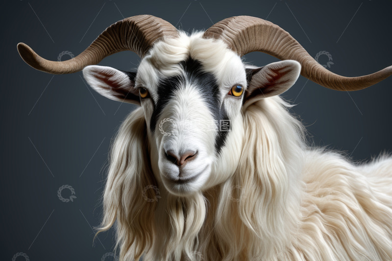 高清大图下载【趣麦麦图】长角山羊特写