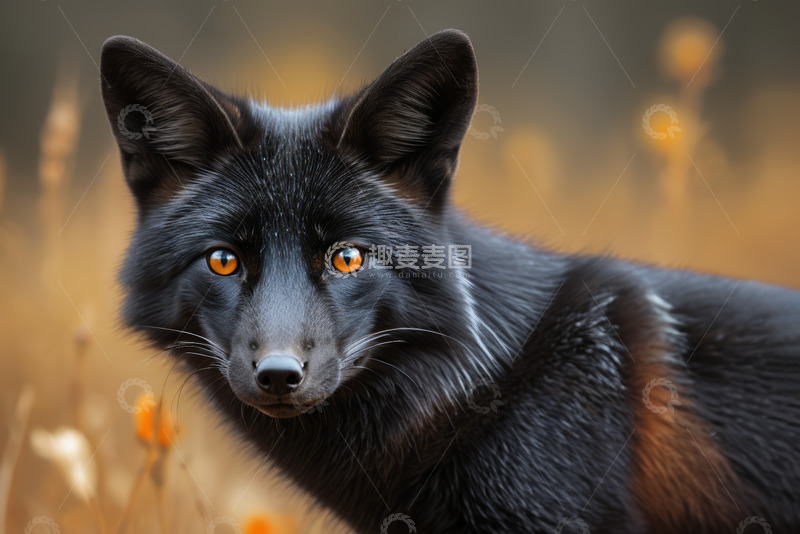 高清大图下载【趣麦麦图】黑狐狸特写