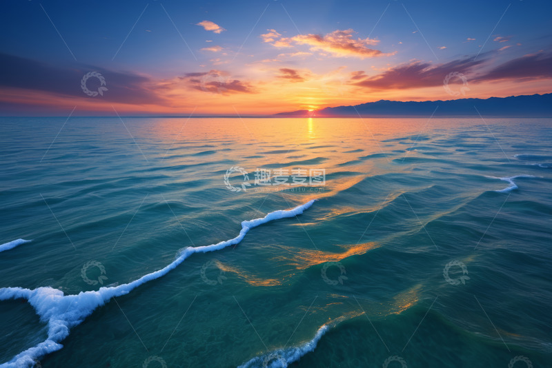 高清大图下载【趣麦麦图】海上日落自然风光