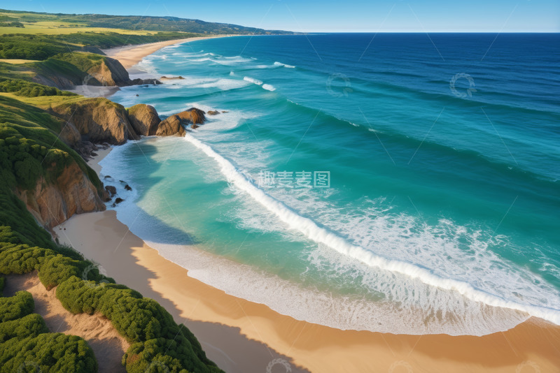 高清大图下载【趣麦麦图】俯瞰海岸自然风光