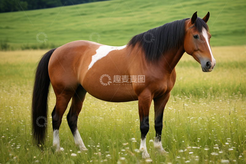 高清大图下载【趣麦麦图】草原上的骏马