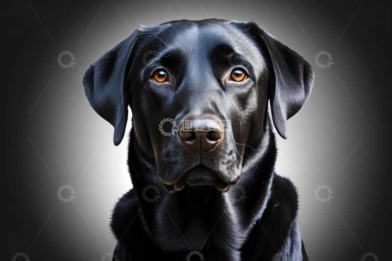 高清大图下载【趣麦麦图】黑色拉布拉多犬特写