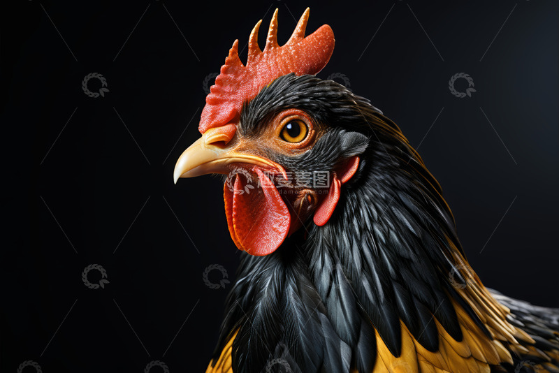高清大图下载【趣麦麦图】公鸡头部特写