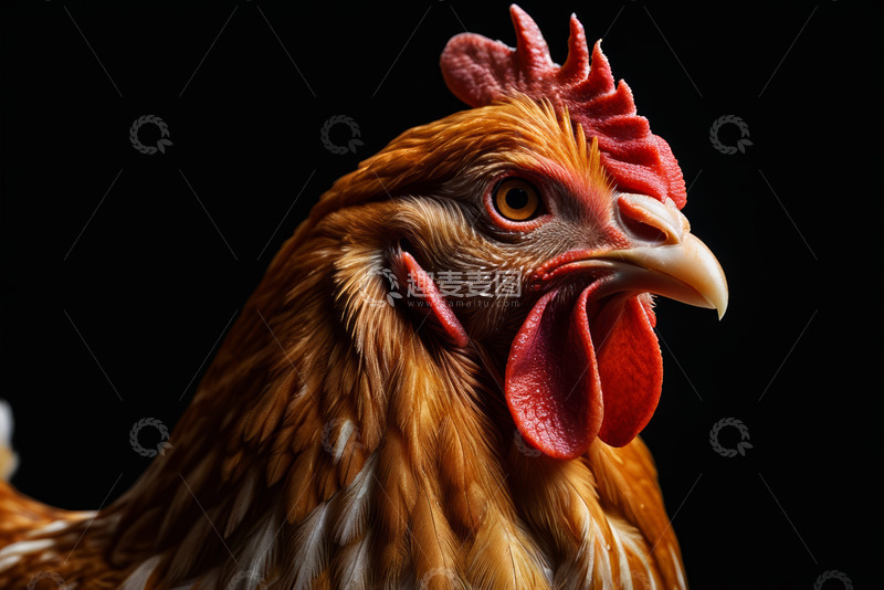 高清大图下载【趣麦麦图】公鸡头部特写素材