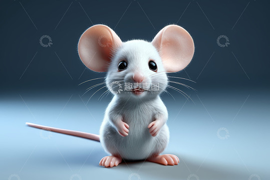 可爱白色老鼠微距特写