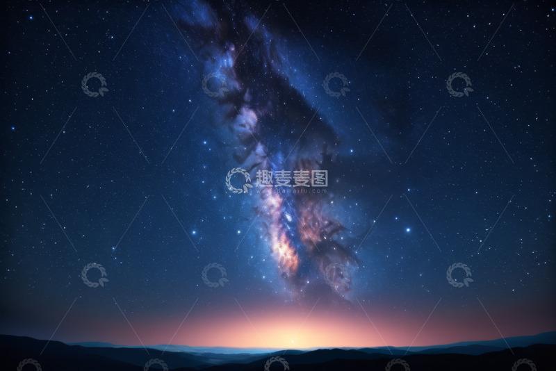 高清大图下载【趣麦麦图】星空下的壮丽银河景象