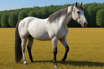 草原上行走的白马