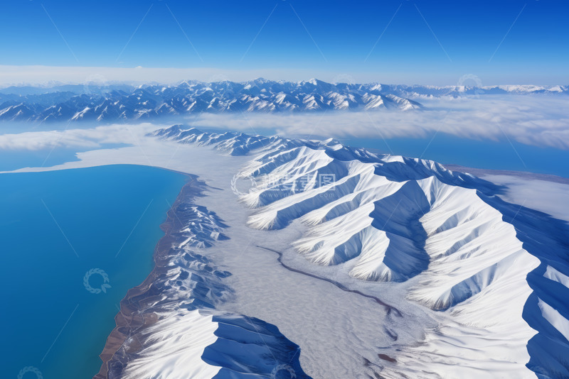 高清大图下载【趣麦麦图】雪山湖泊全景自然风光