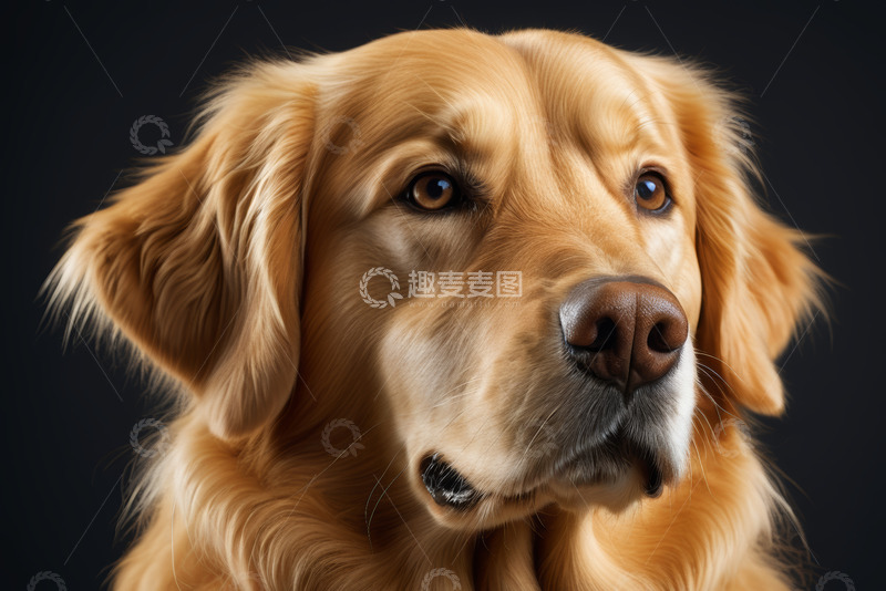 高清大图下载【趣麦麦图】金毛犬特写