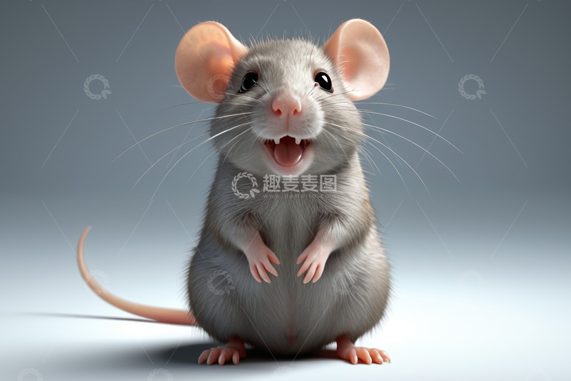 高清大图下载【趣麦麦图】可爱老鼠站立形象素材