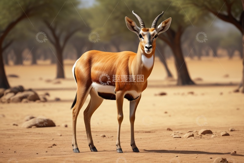 高清大图下载【趣麦麦图】非洲草原上站立的羚羊