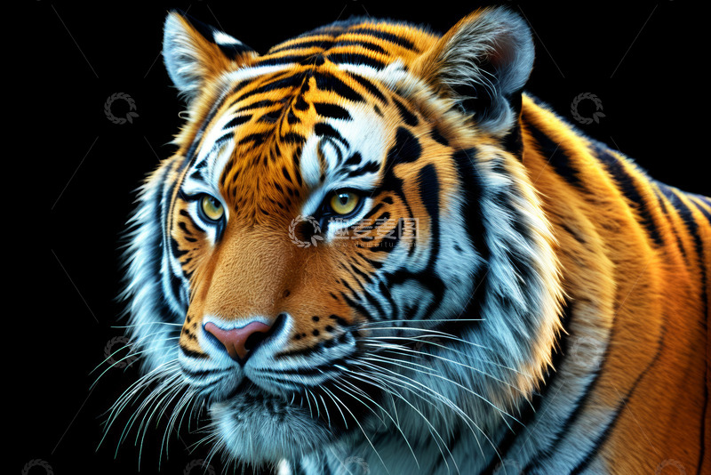 高清大图下载【趣麦麦图】老虎特写肖像