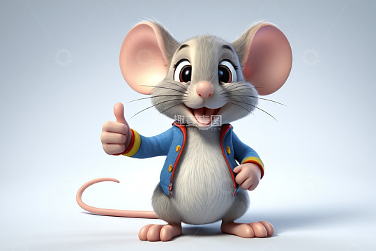 卡通老鼠竖大拇指形象