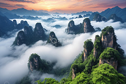 山间云海日出自然景观