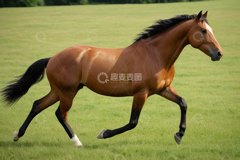 高清大图下载【趣麦麦图】草原上奔跑的骏马