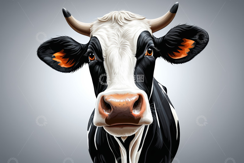 高清大图下载【趣麦麦图】黑白奶牛特写