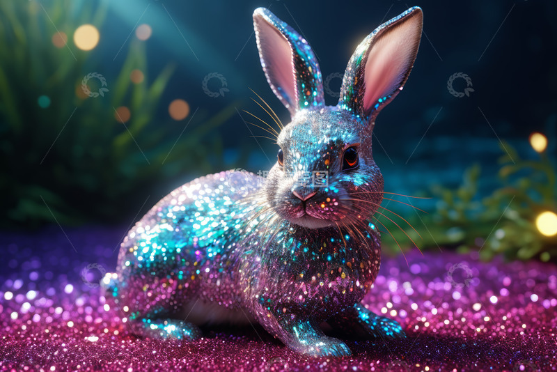 高清大图下载【趣麦麦图】闪亮兔子特写素材