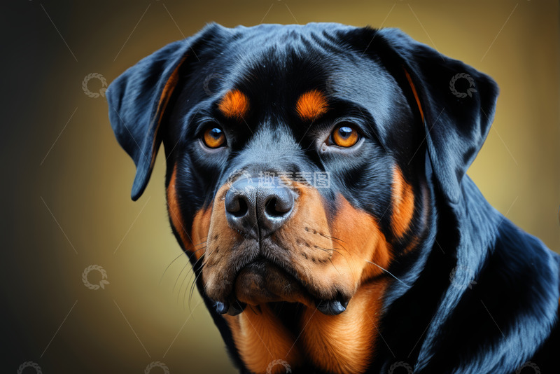 高清大图下载【趣麦麦图】罗威纳犬头部特写