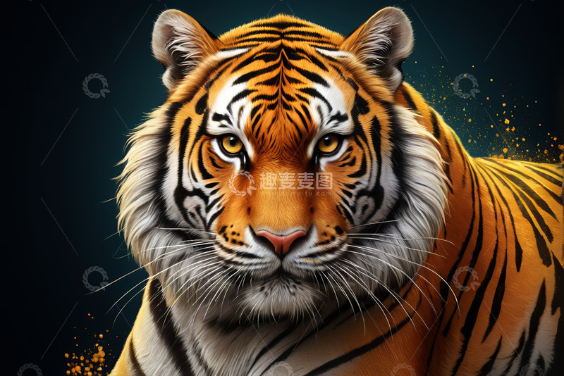 高清大图下载【趣麦麦图】特写老虎肖像