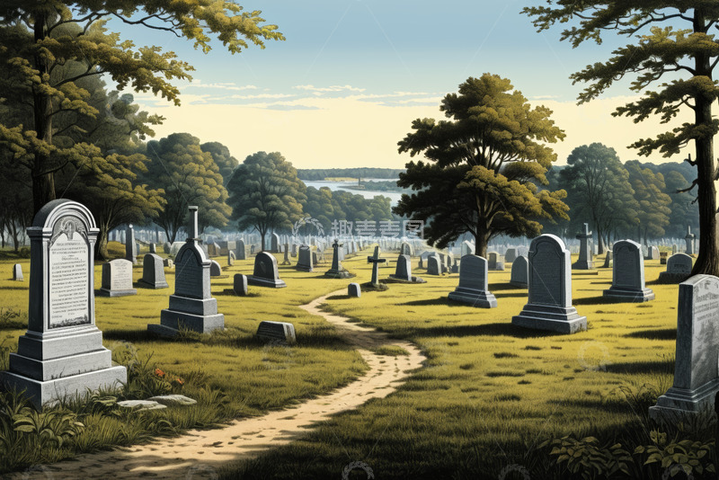 高清大图下载【趣麦麦图】宁静墓地自然风光