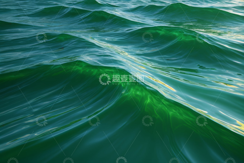 高清大图下载【趣麦麦图】绿色海洋水波画面