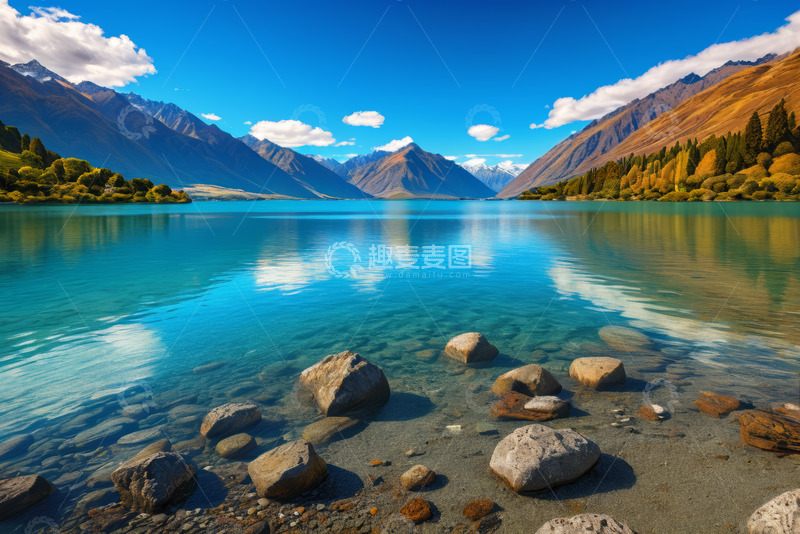 高清大图下载【趣麦麦图】新西兰湖泊自然风光全景
