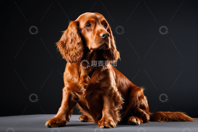 高清大图下载【趣麦麦图】棕色宠物犬端坐特写