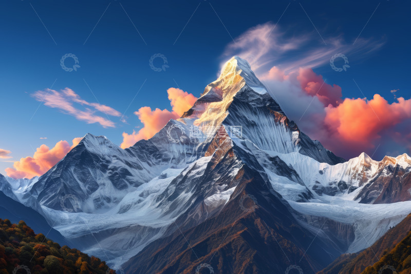 高清大图下载【趣麦麦图】雪山自然风光全景