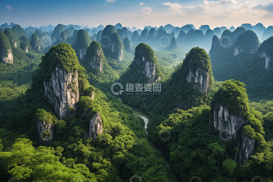 桂林山水航拍全景