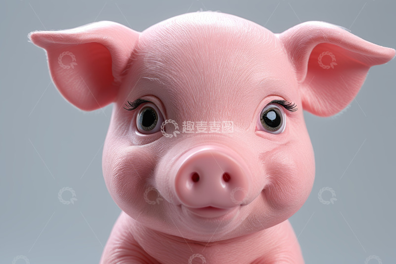 高清大图下载【趣麦麦图】可爱粉色小猪特写
