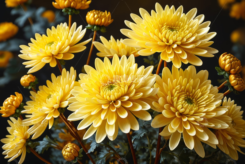 高清大图下载【趣麦麦图】黄色菊花特写