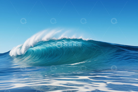 蓝色海洋翻涌的波浪